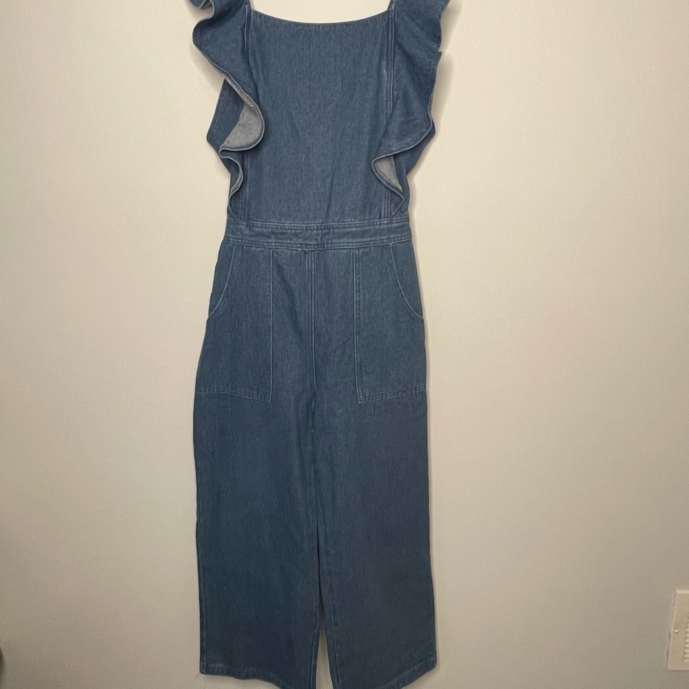 Women’s blue Jean‎ denim Reverof size large jumper romper jumpsuit large LG